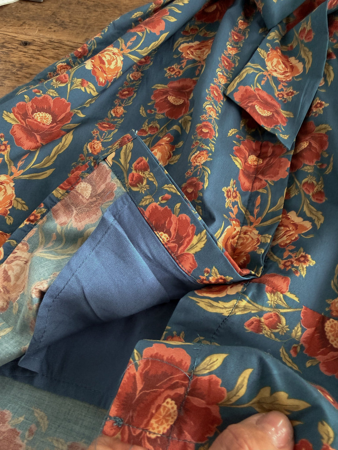 Antigo Teal Floral Button Up Dress