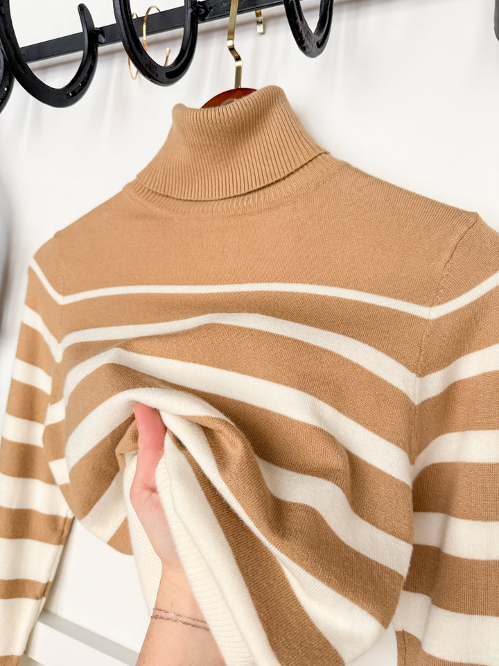 Aquilla Striped Turtleneck Top