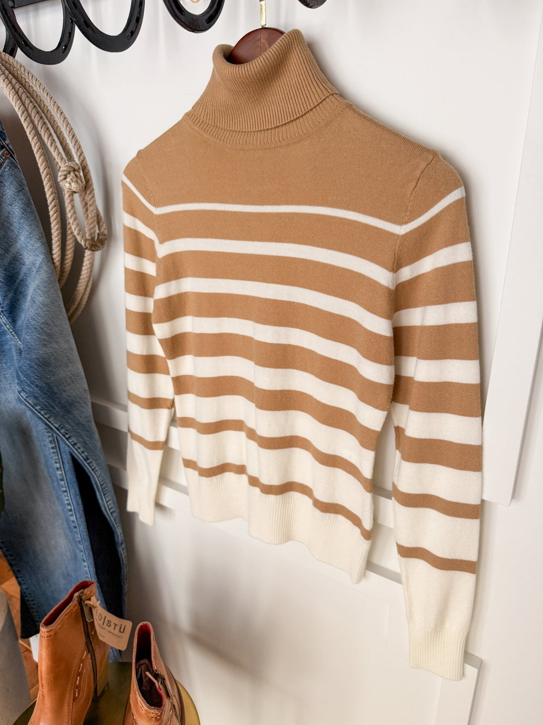 Aquilla Striped Turtleneck Top