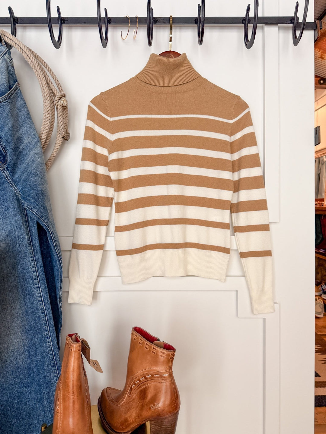 Aquilla Striped Turtleneck Top