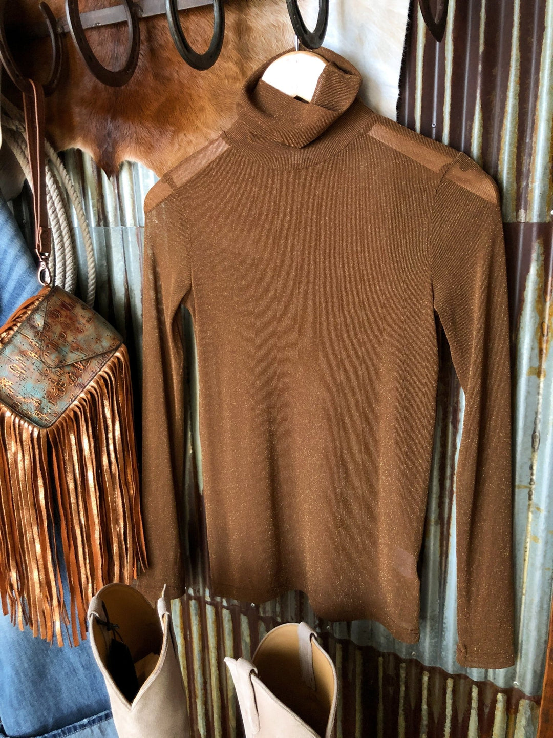 Arbela Carmel Fleck Top