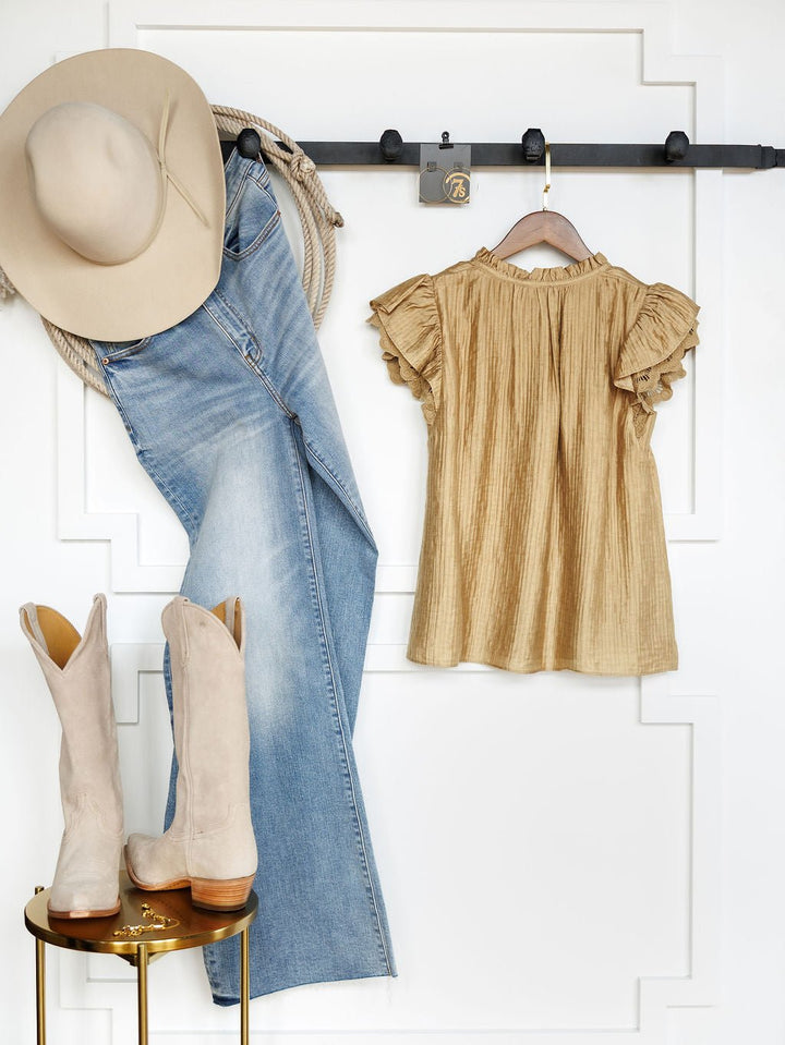 Avondale Golden Crinkle Top