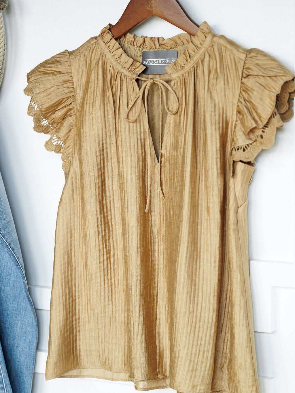 Avondale Golden Crinkle Top