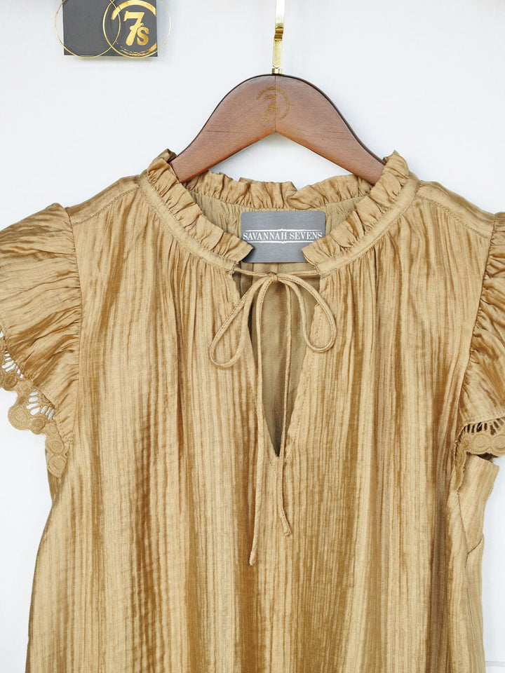 Avondale Golden Crinkle Top