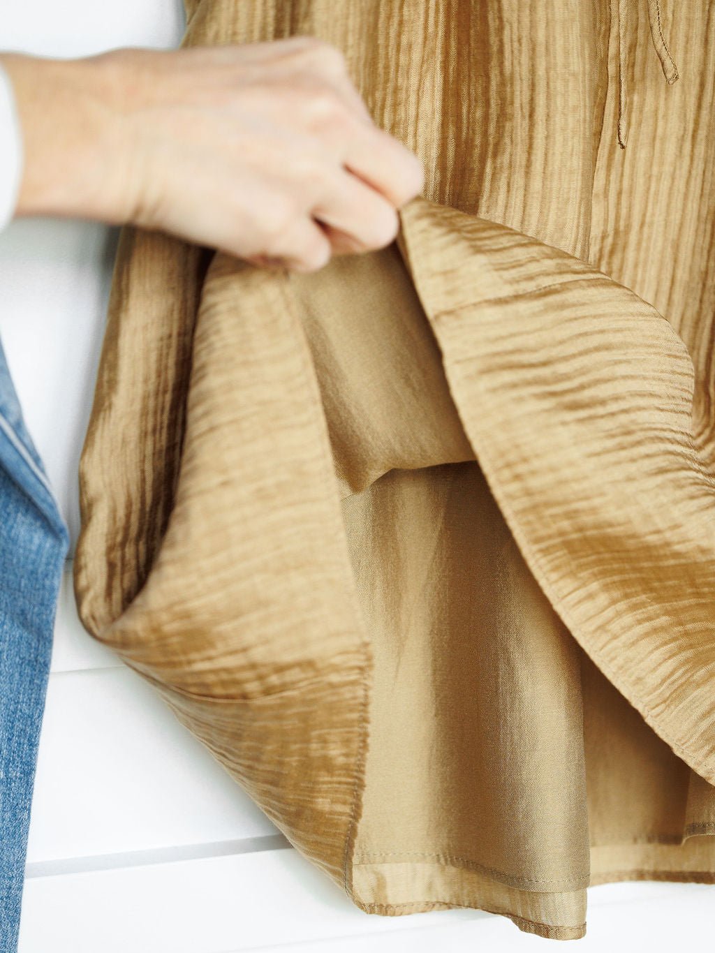 Avondale Golden Crinkle Top