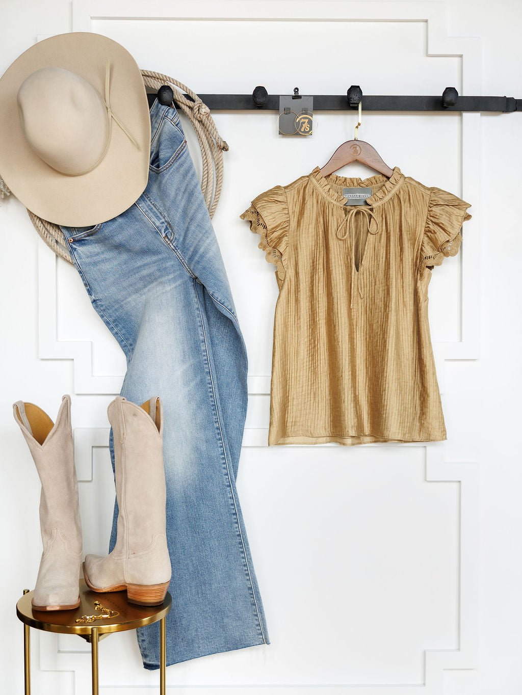 Avondale Golden Crinkle Top