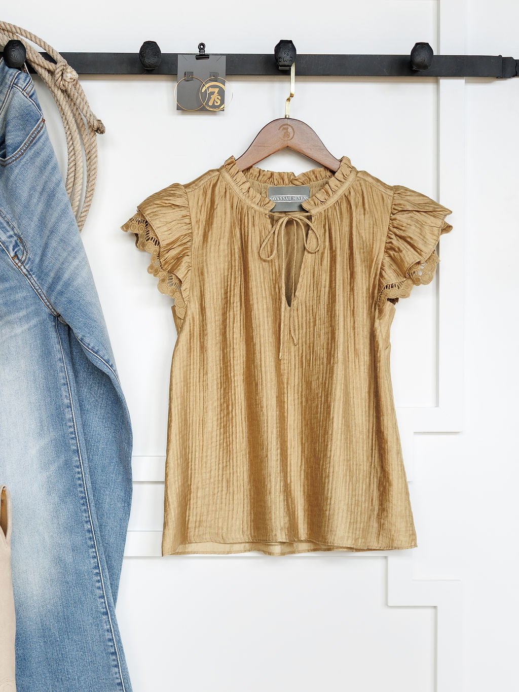 Avondale Golden Crinkle Top