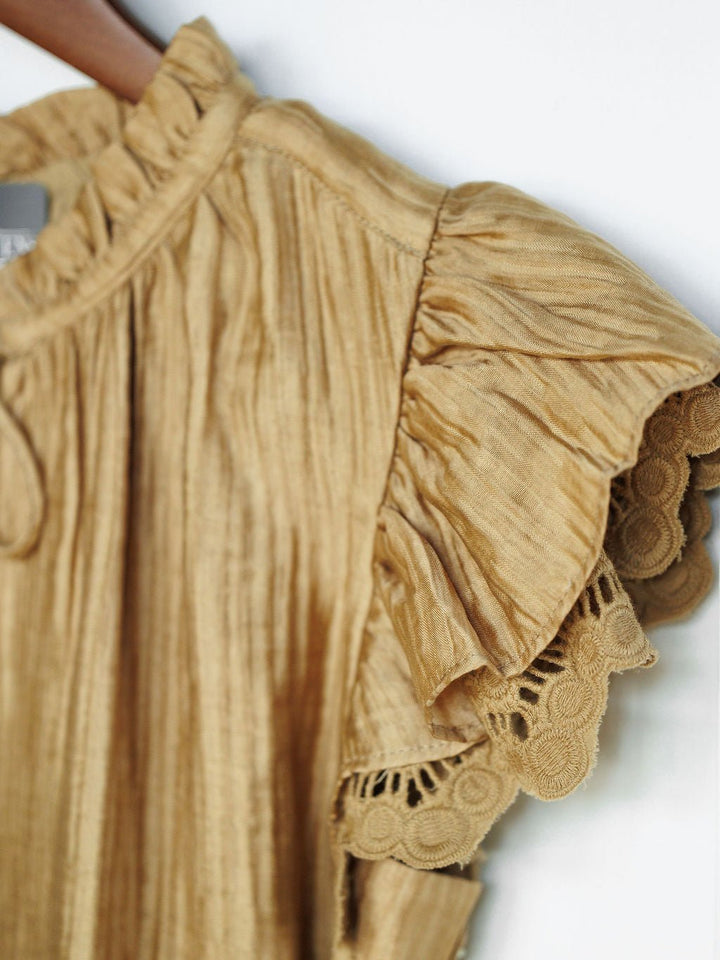 Avondale Golden Crinkle Top