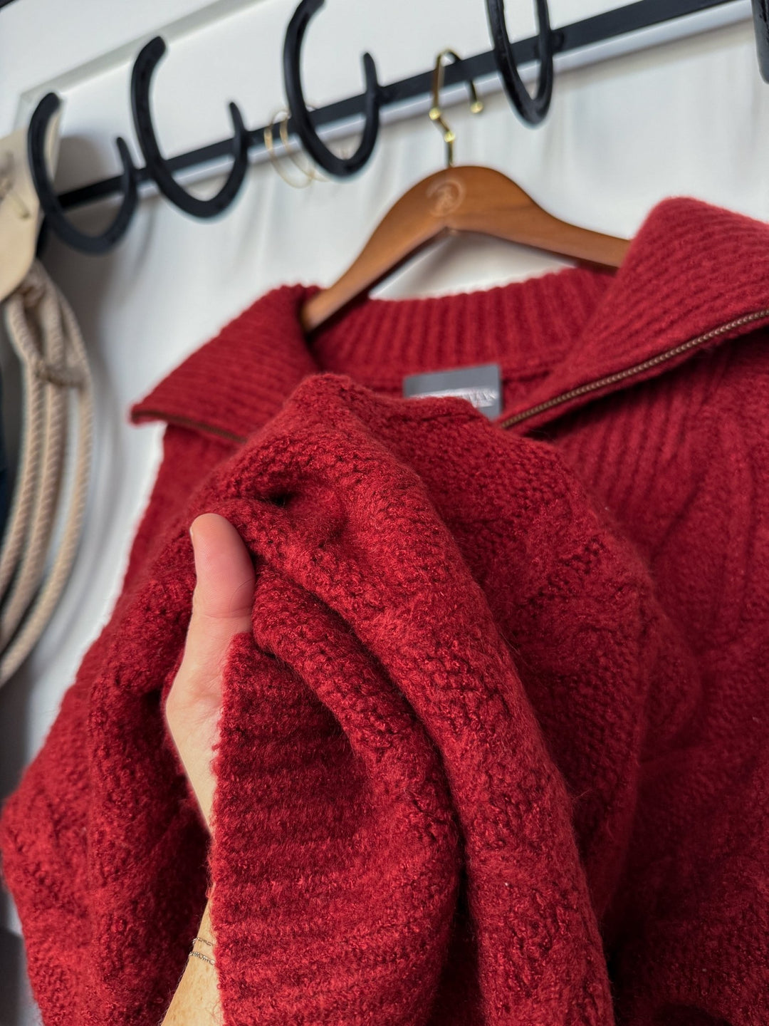 Belmont Ruby Quarter Zip Sweater