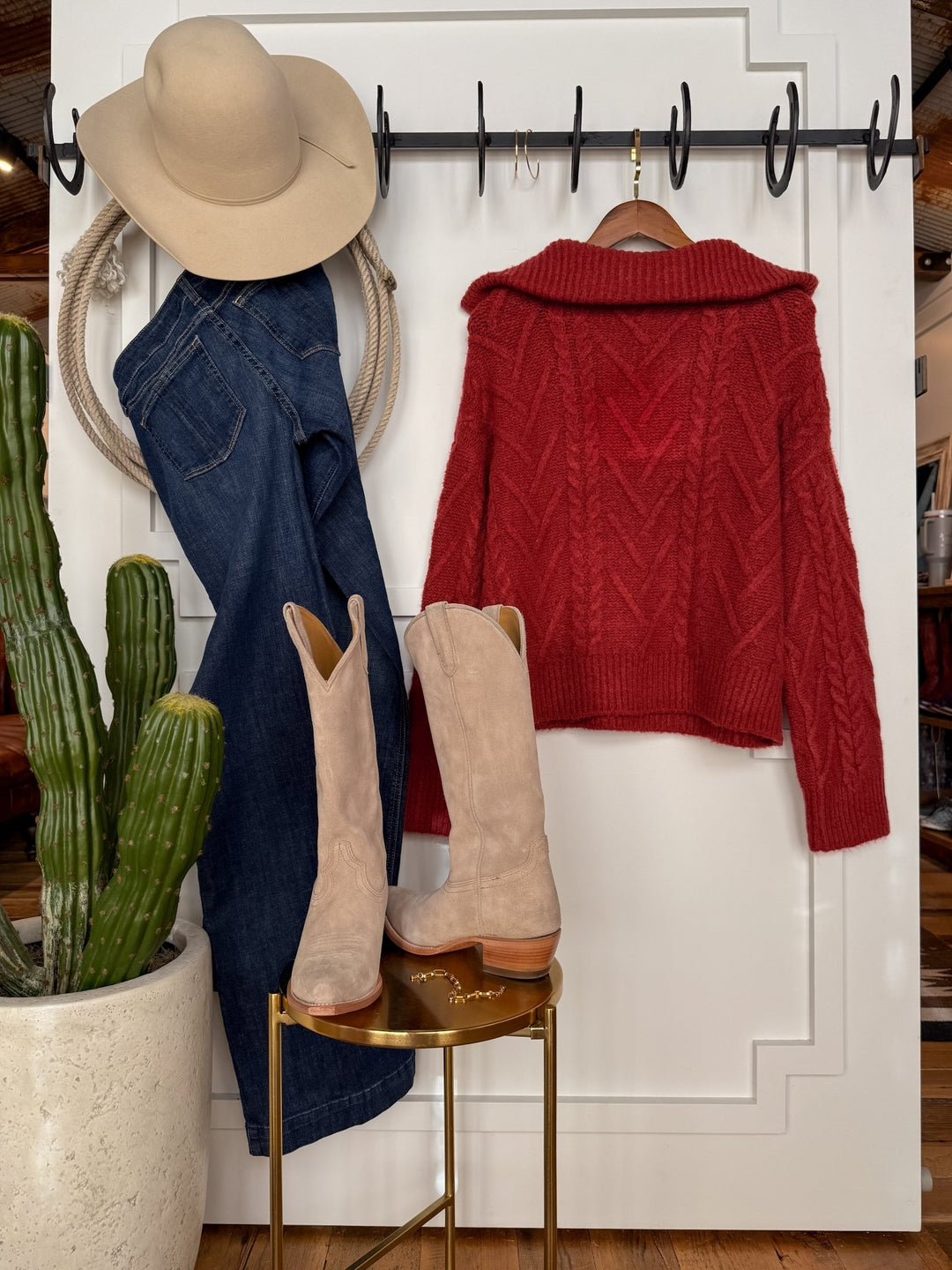 Belmont Ruby Quarter Zip Sweater