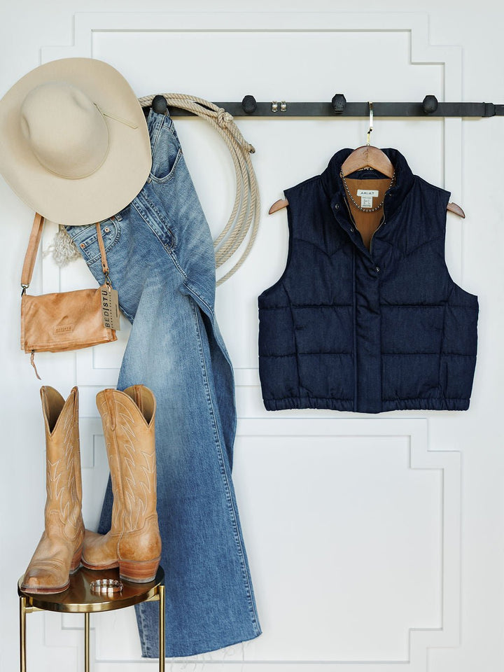 Bisbee Dark Denim Puffer Vest