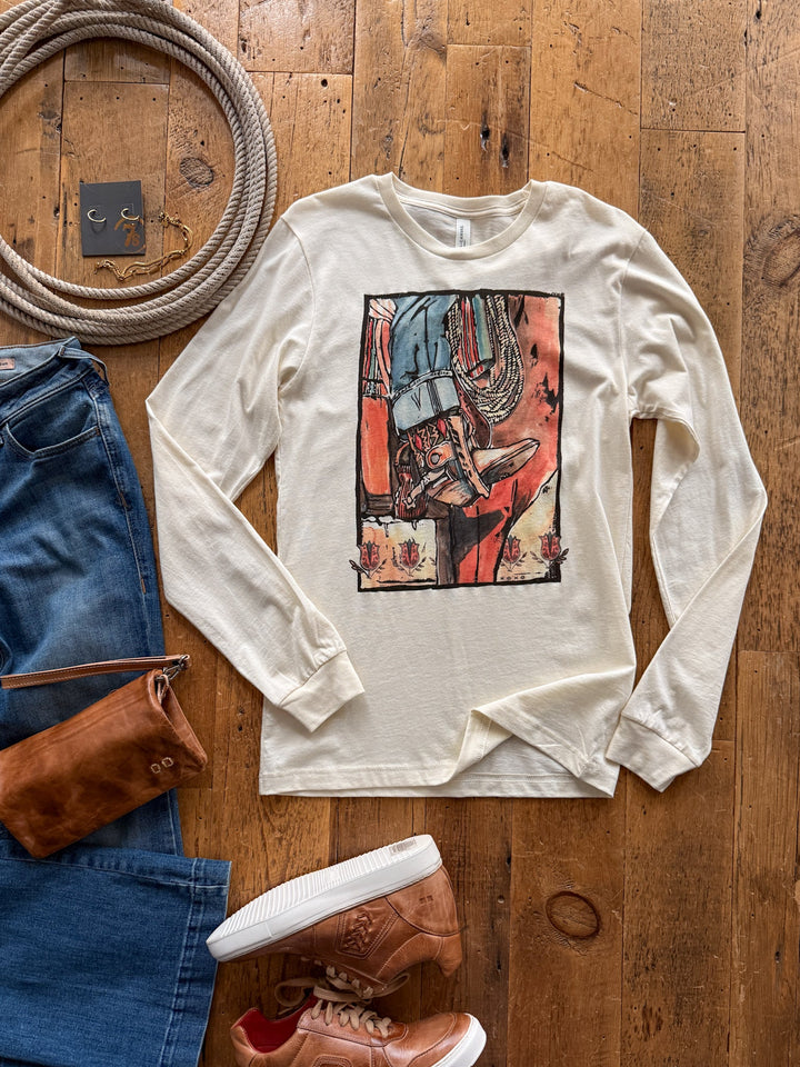 Boots Western Graphic Top