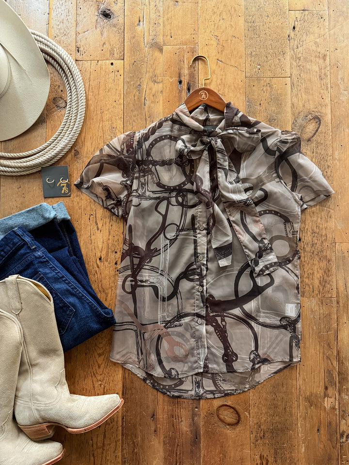 Bridle Stone Button Up Top