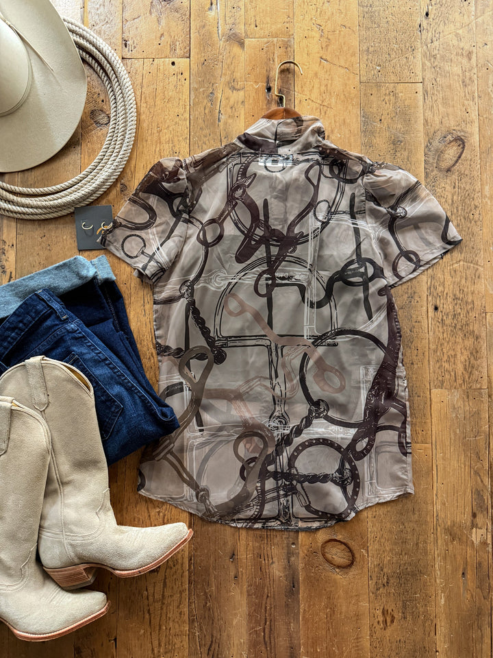 Bridle Stone Button Up Top