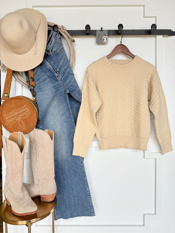 Bristow Natural Quilted Sweater