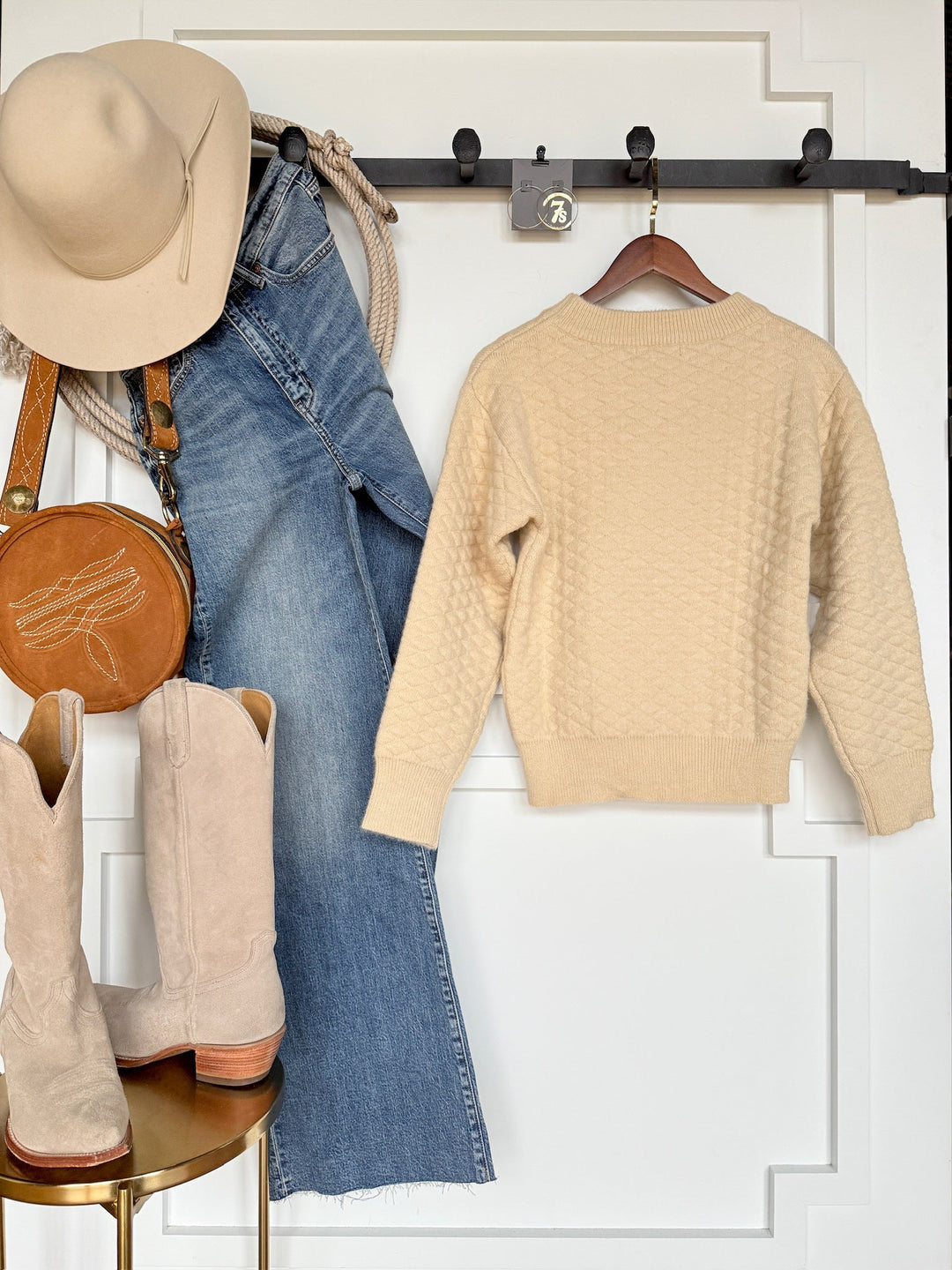 Bristow Natural Quilted Sweater
