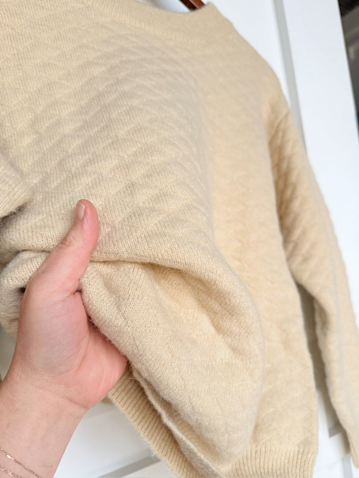 Bristow Natural Quilted Sweater