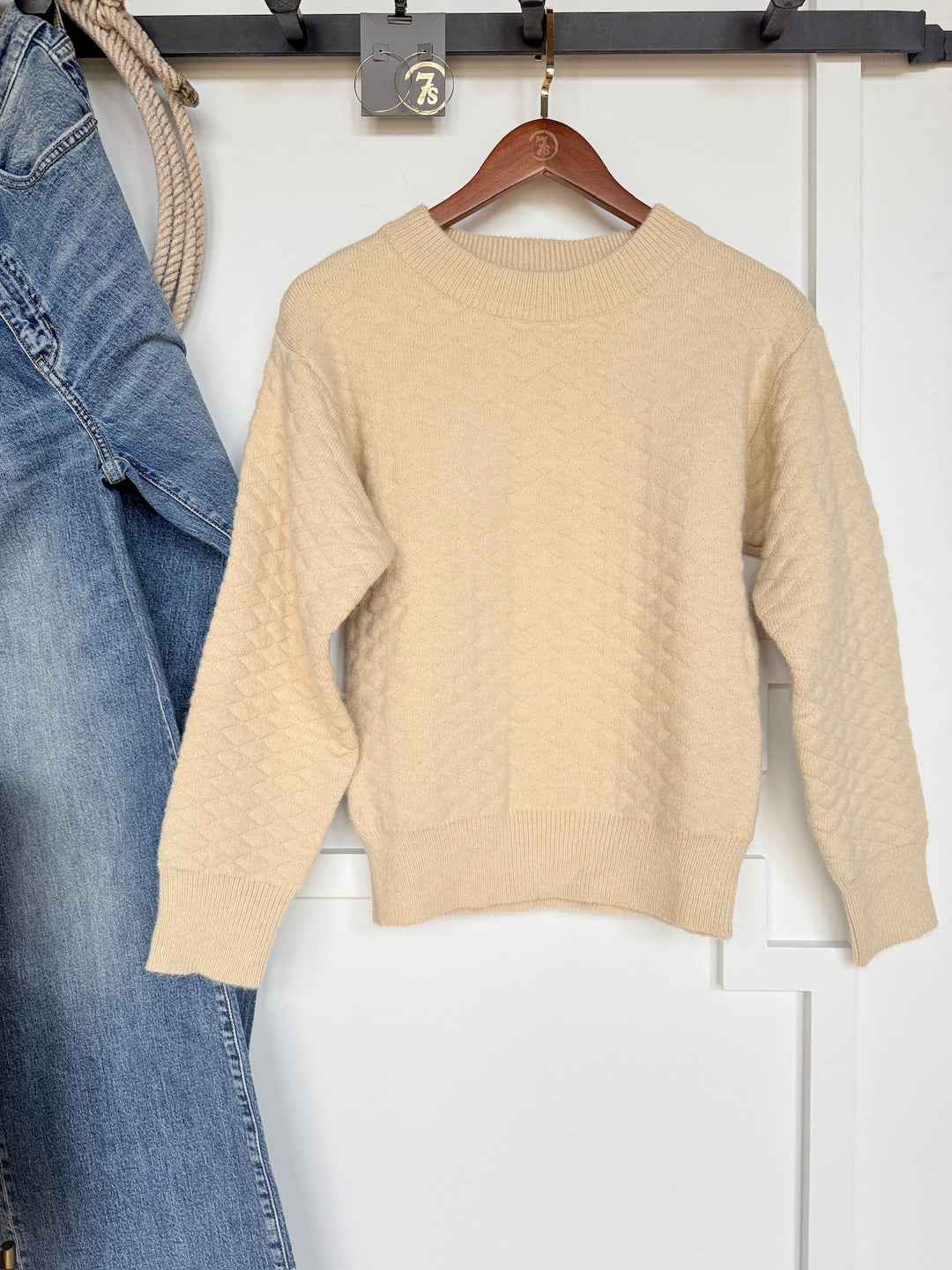 Bristow Natural Quilted Sweater