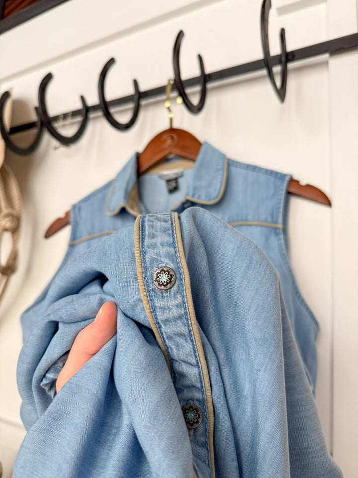 Broken Arrow Retro Denim Blue Dress