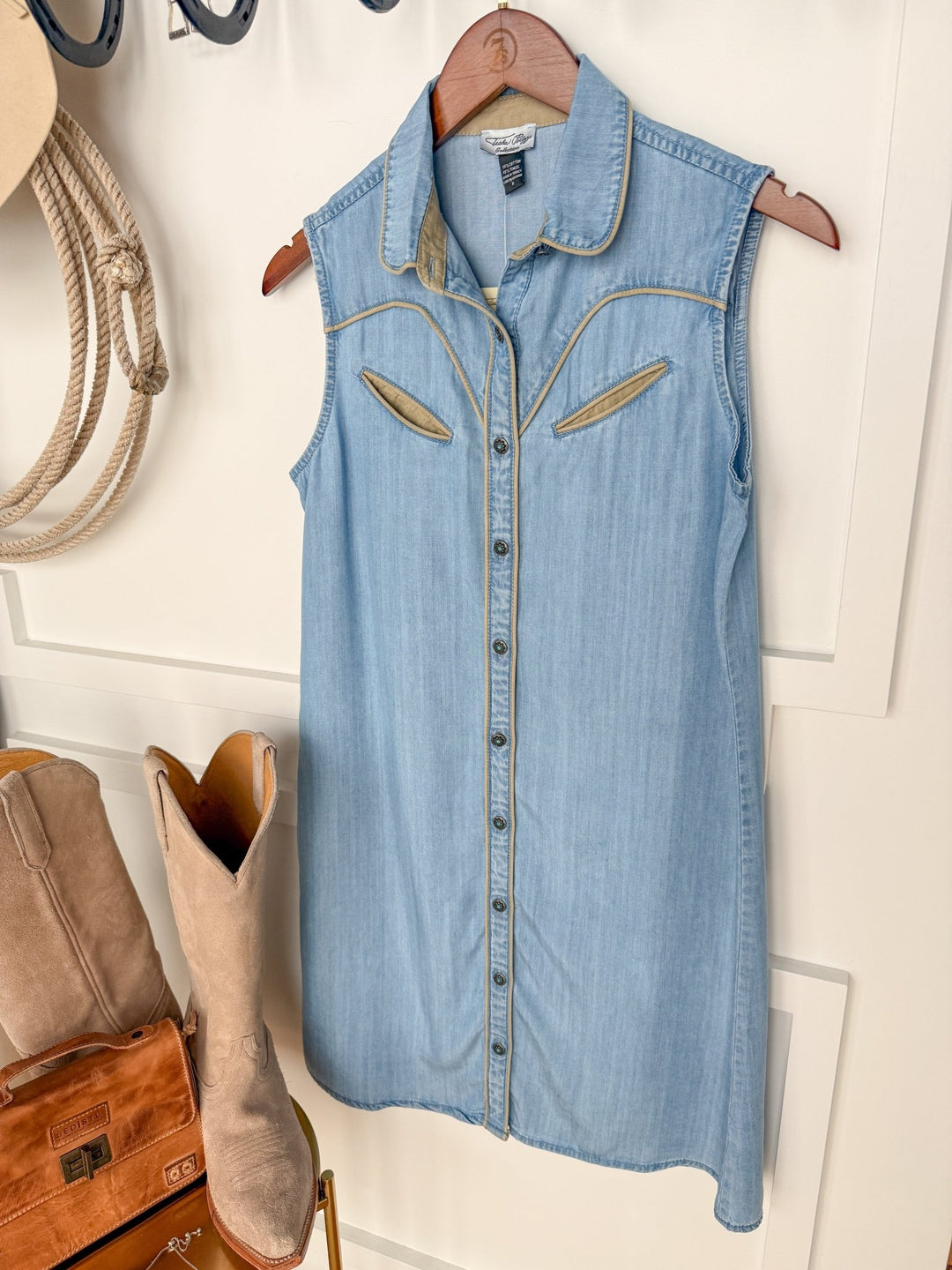 Broken Arrow Retro Denim Blue Dress