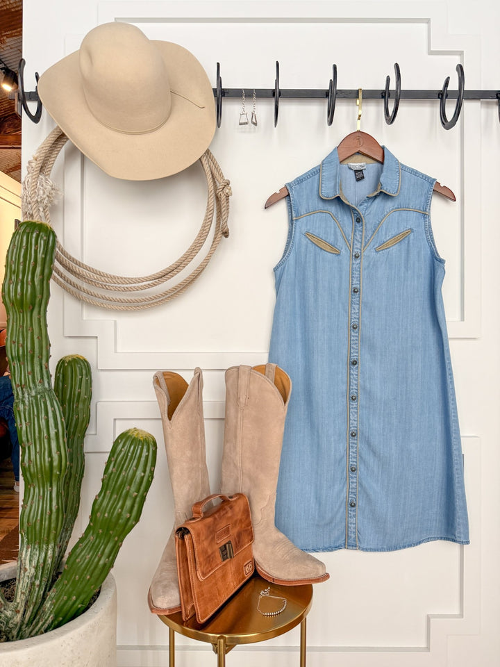 Broken Arrow Retro Denim Blue Dress