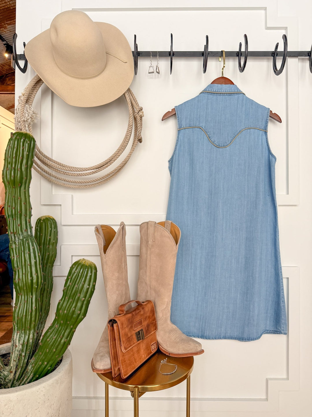 Broken Arrow Retro Denim Blue Dress