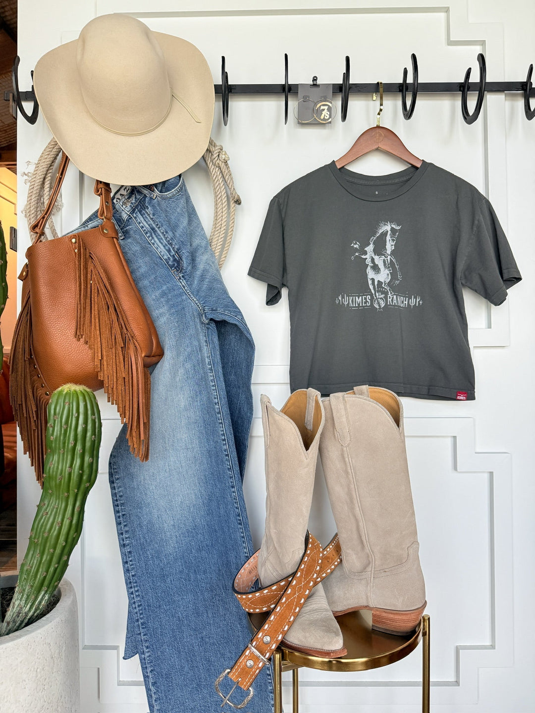 Bronc Rider Crop Graphic Tee
