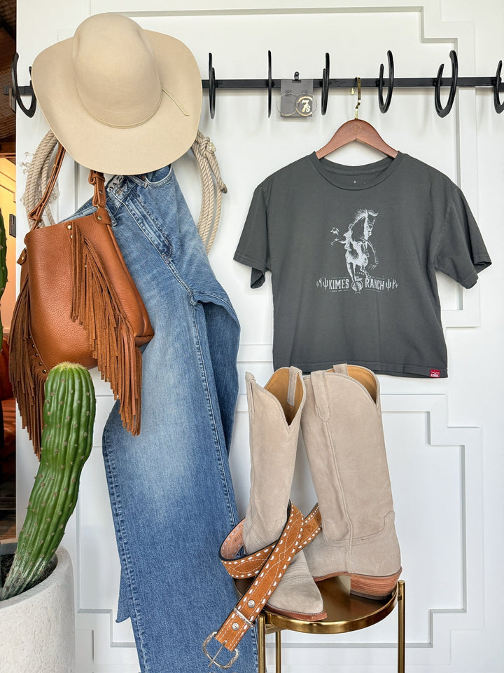 Bronc Rider Crop Graphic Tee