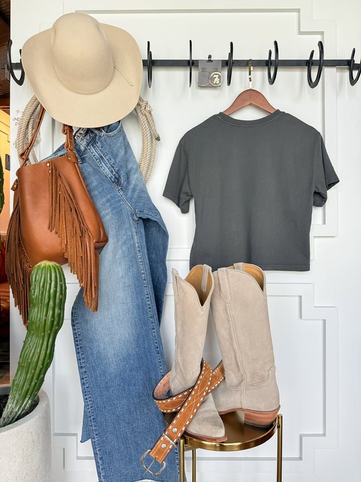 Bronc Rider Crop Graphic Tee