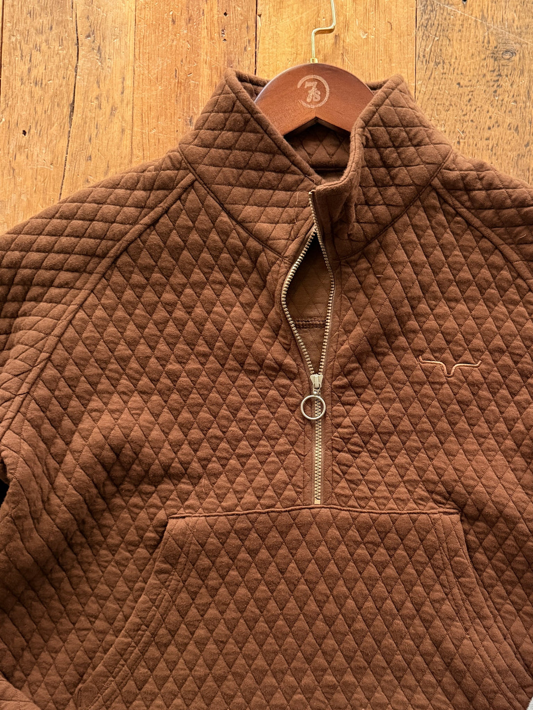Caddo Chocolate Quilted Pullover