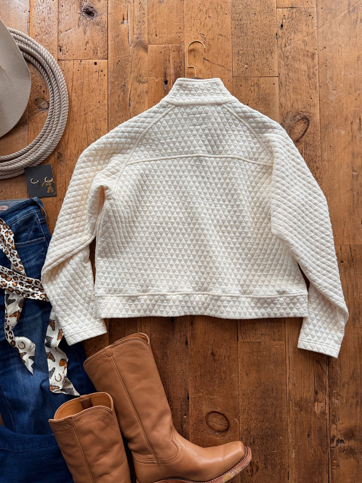 Caddo Cream Quilted Pullover