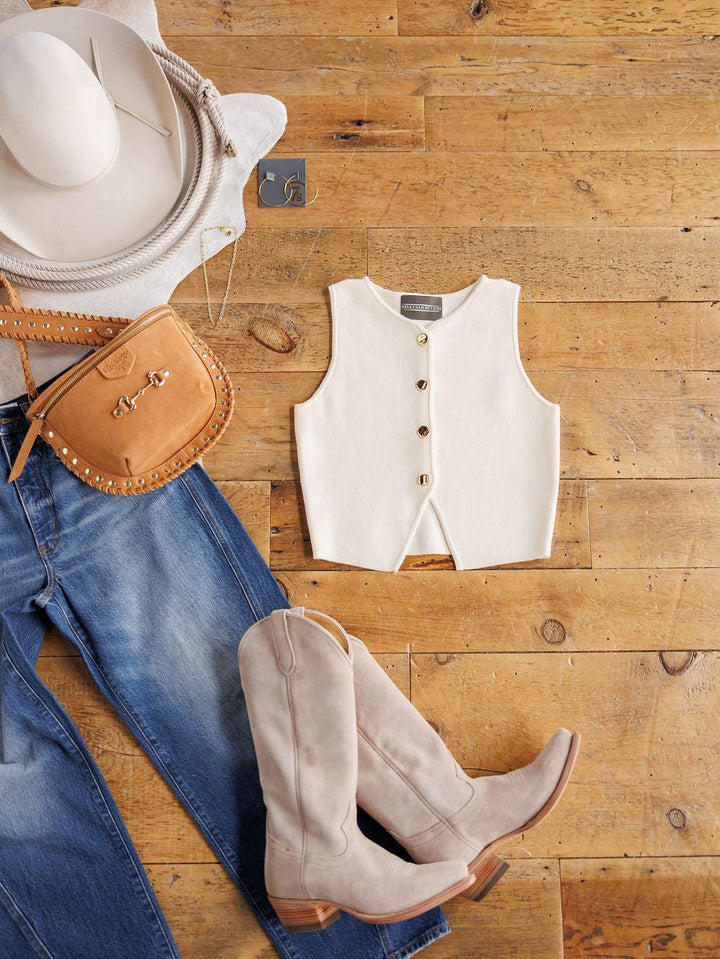 Calhan White Sleeveless Top