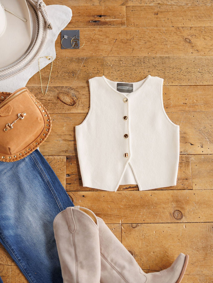 Calhan White Sleeveless Top