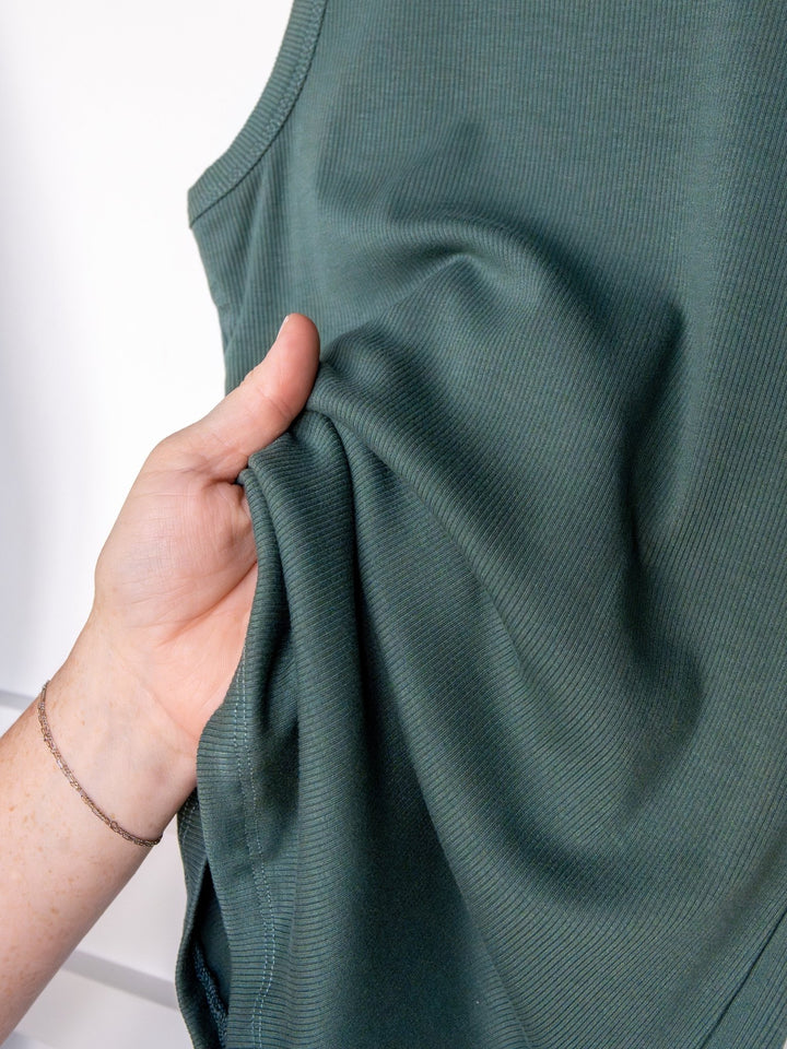 Cambria Blue Sage Ribbed Basic Tank