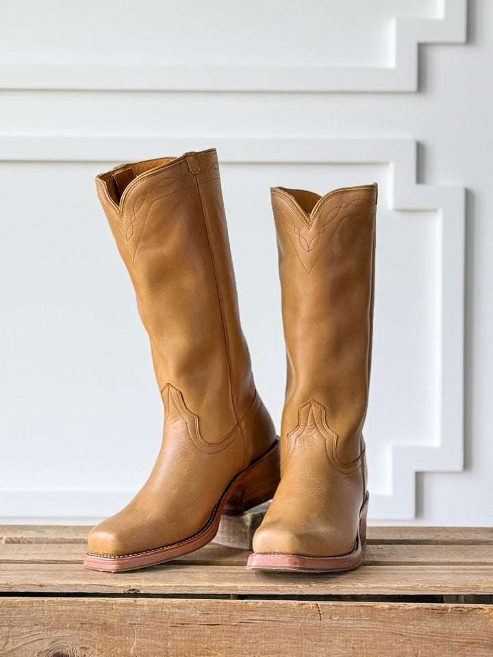 Charlie Camel Stovepipe Leather Boot