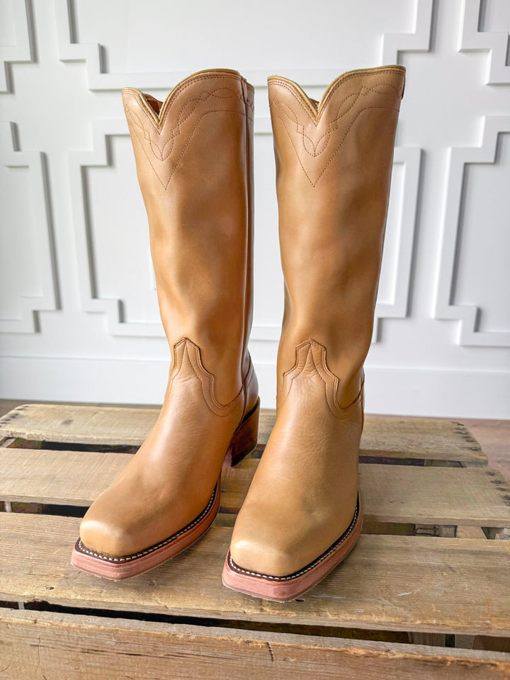 Charlie Camel Stovepipe Leather Boot
