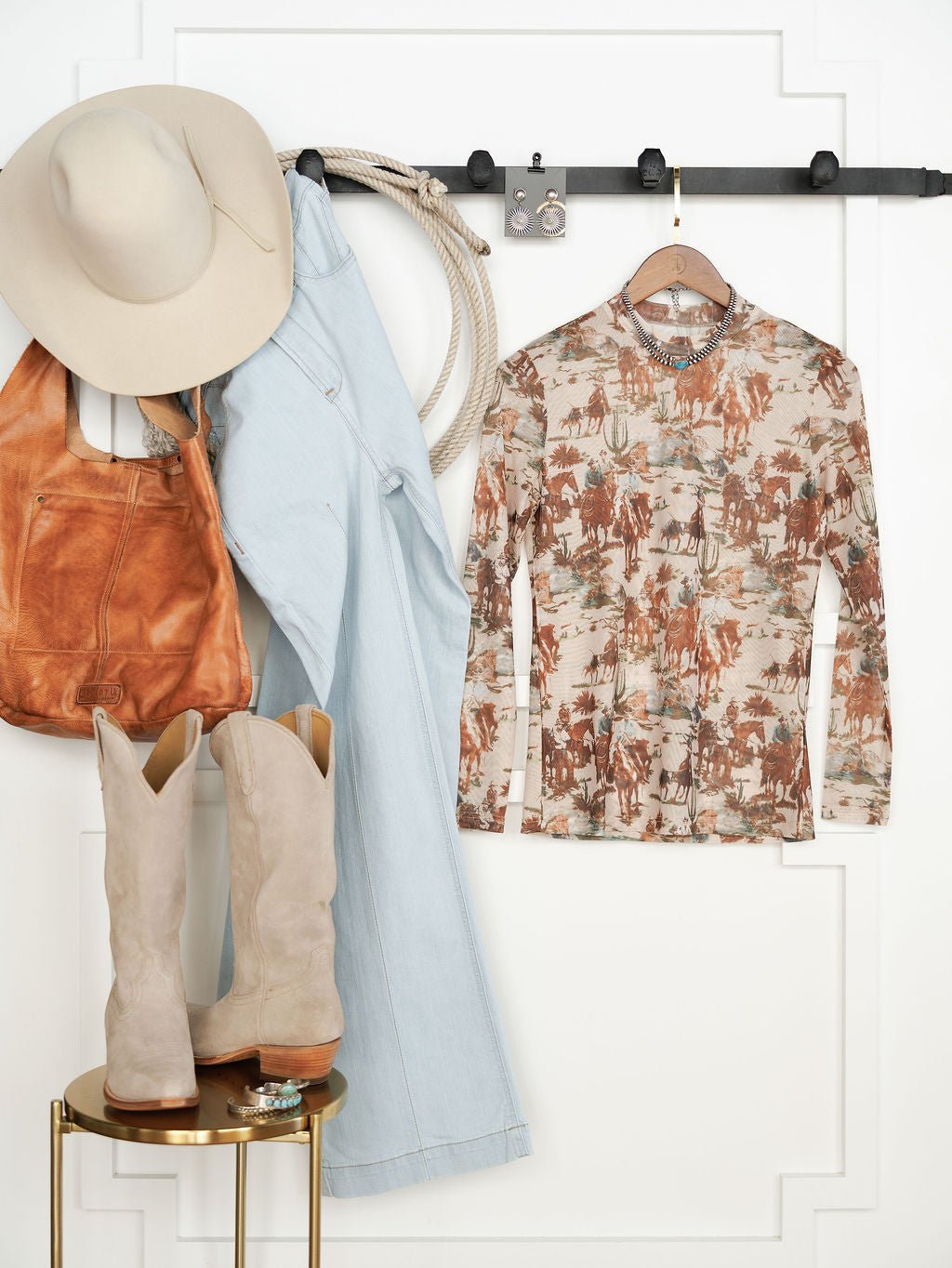 Chatom Western Mesh Top
