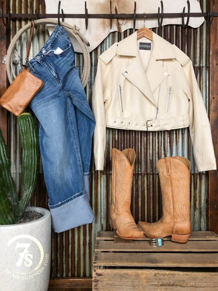 Cheraw Cream Leather Jacket