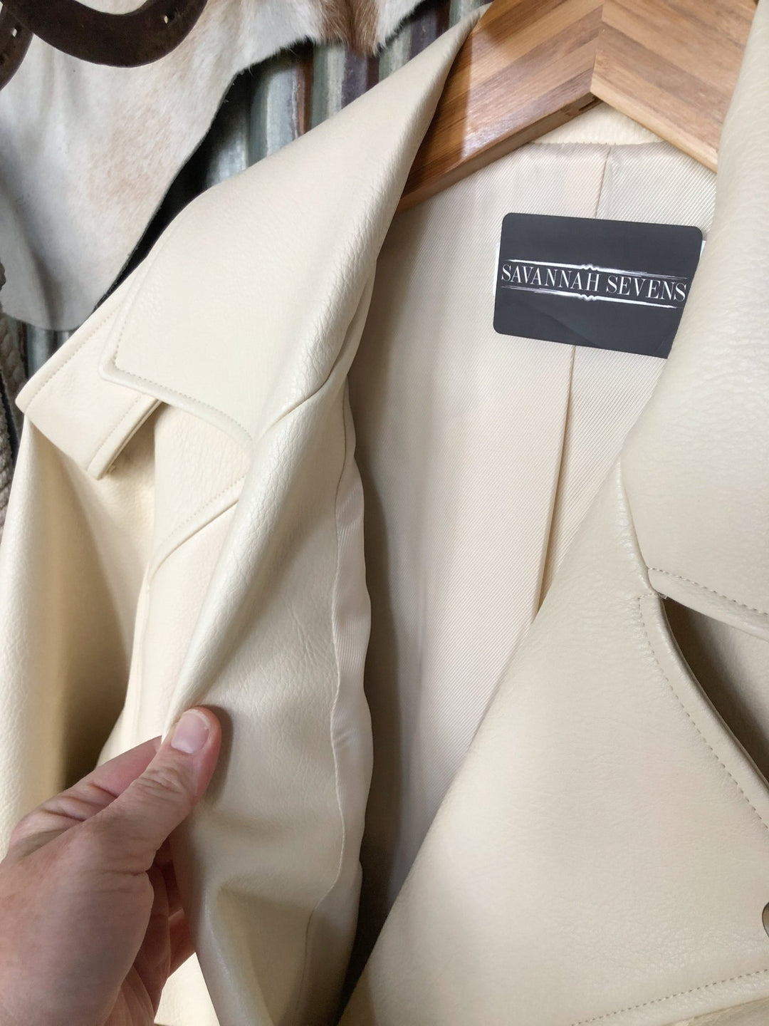 Cheraw Cream Leather Jacket