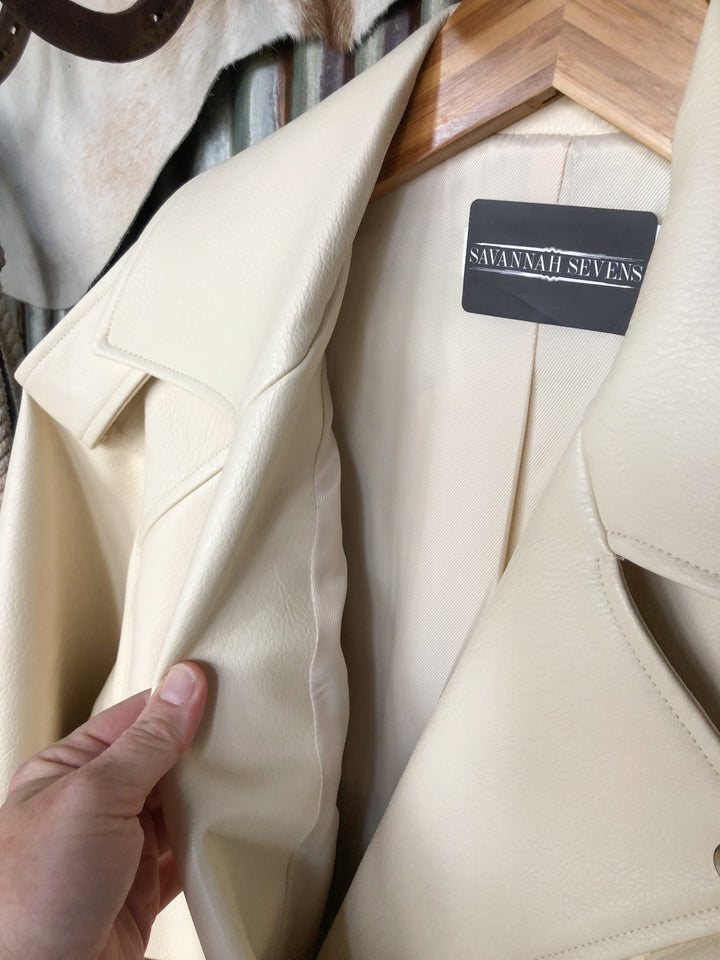 Cheraw Cream Leather Jacket