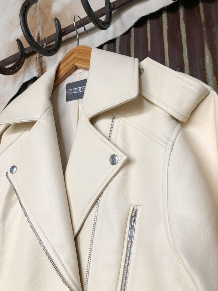 Cheraw Cream Leather Jacket