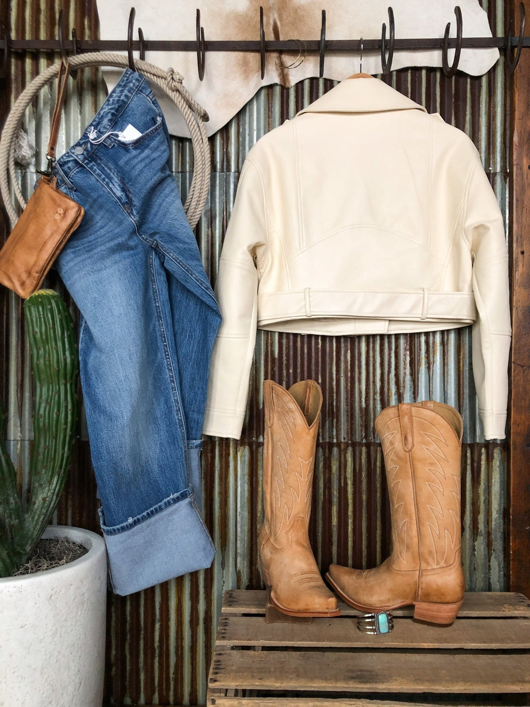 Cheraw Cream Leather Jacket
