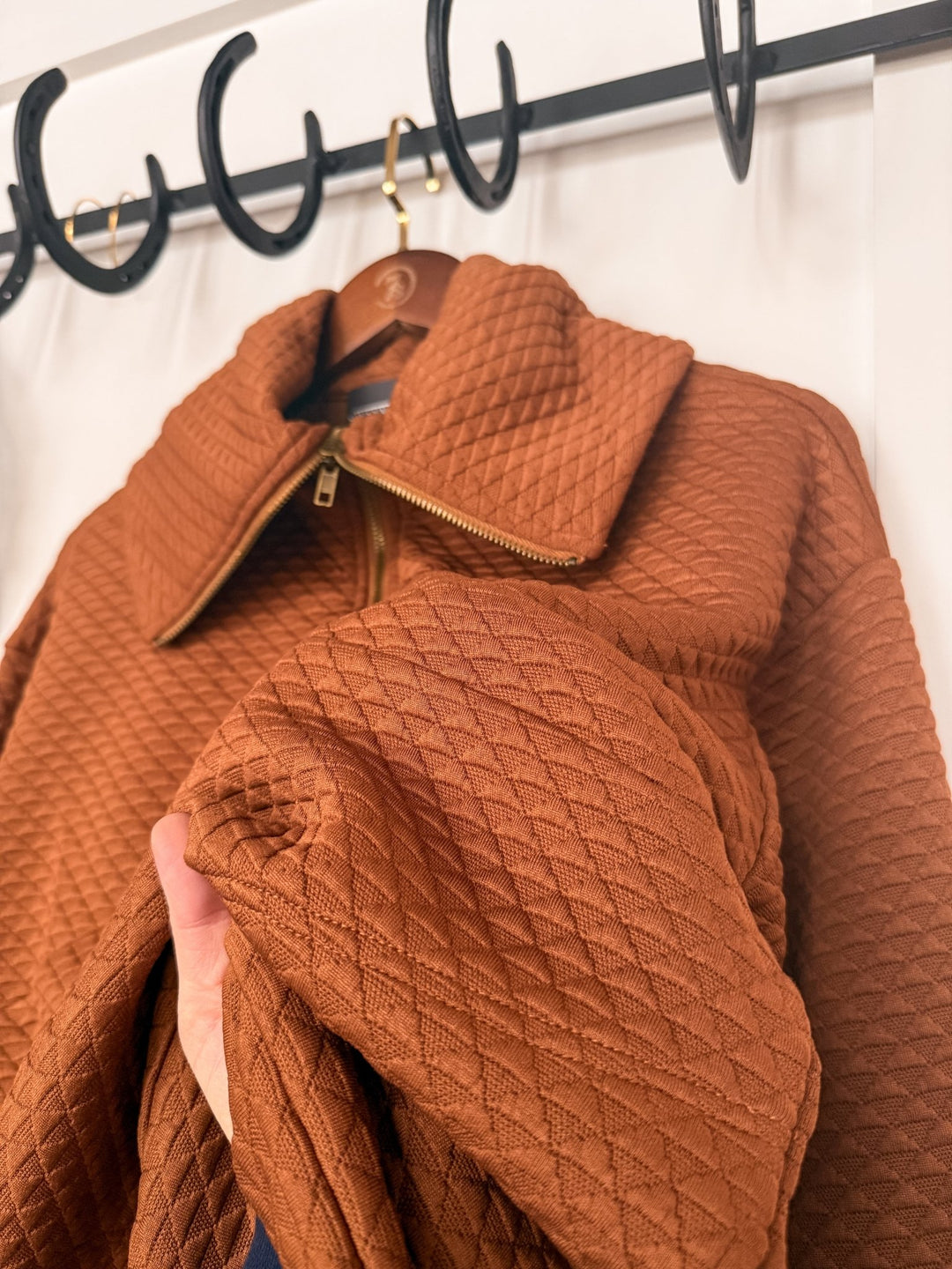 Cheyenne Wells Carmel Quilted Pullover