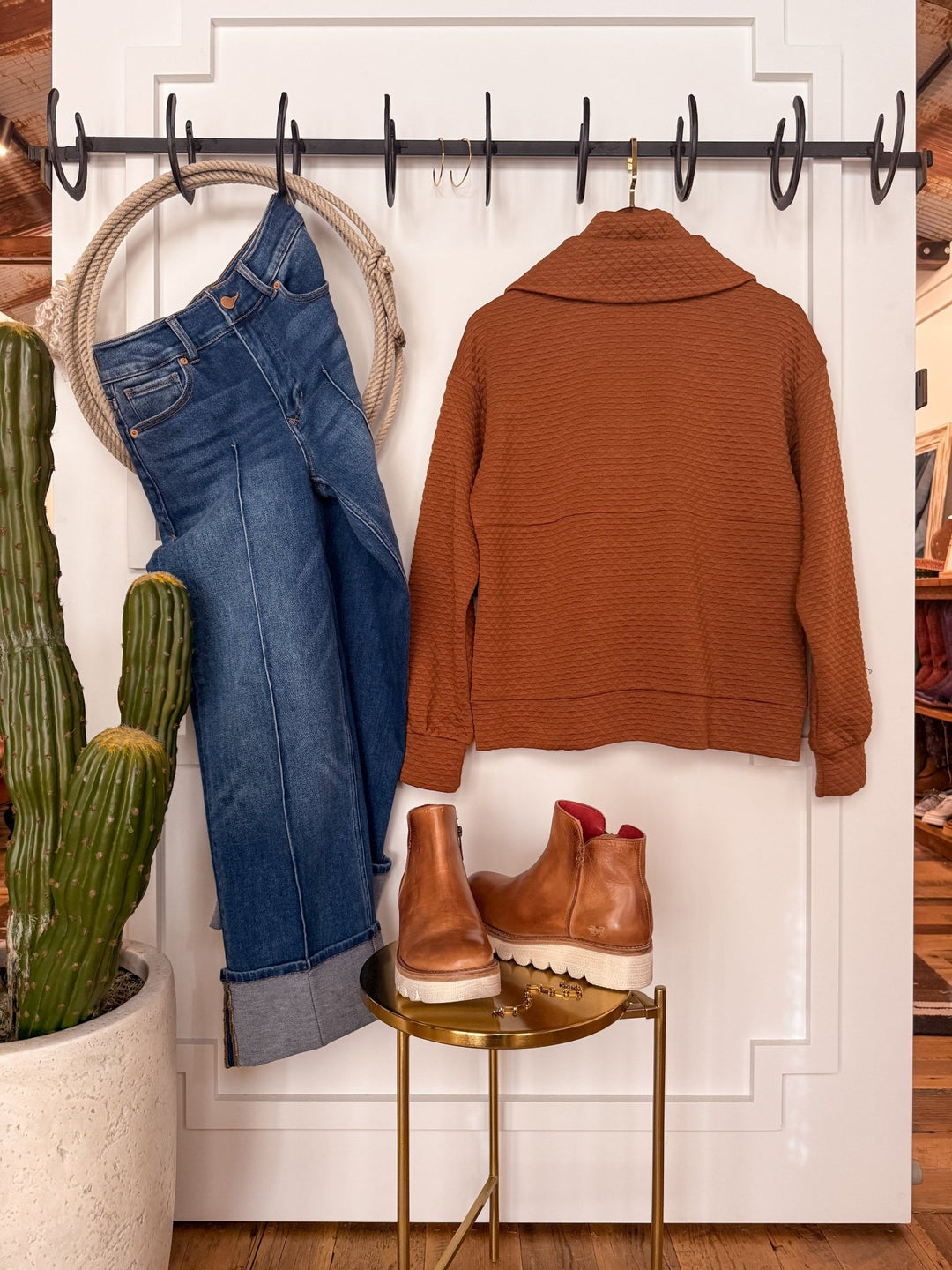 Cheyenne Wells Carmel Quilted Pullover