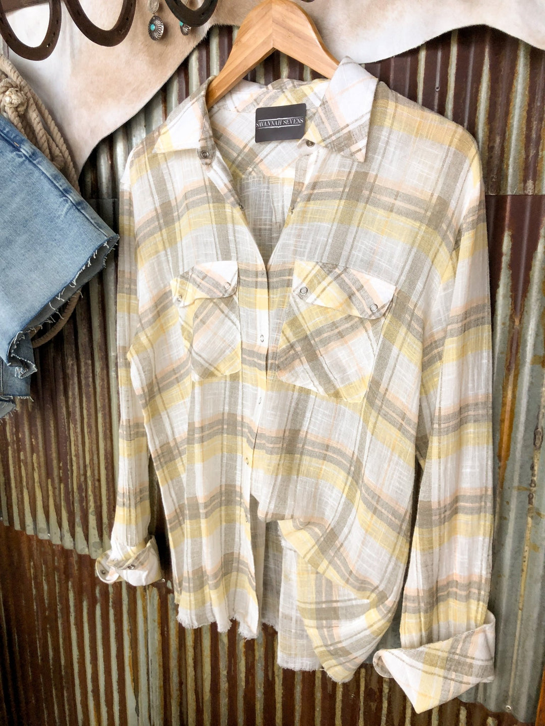 Chinook Plaid Button Up Top