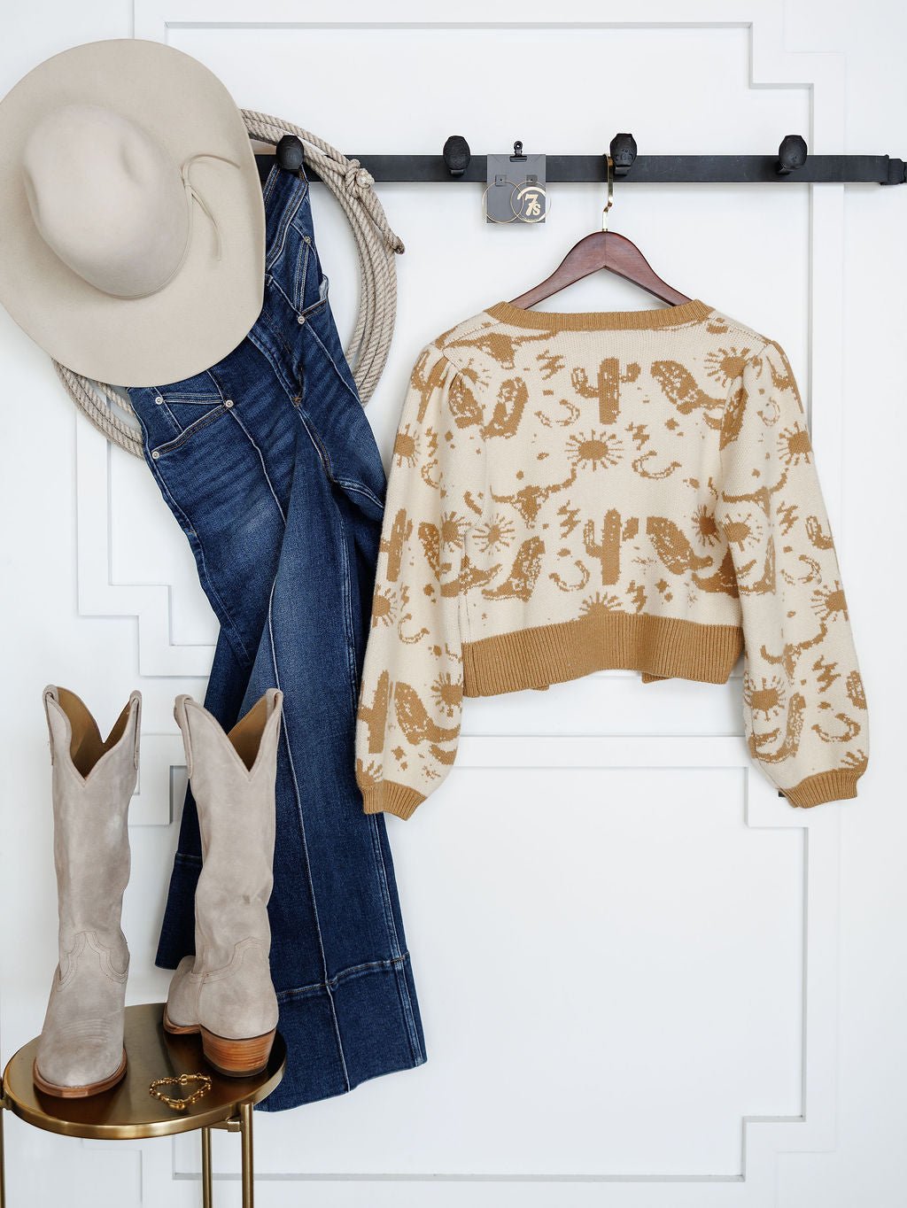 Coahoma Western Tie Front Sweater