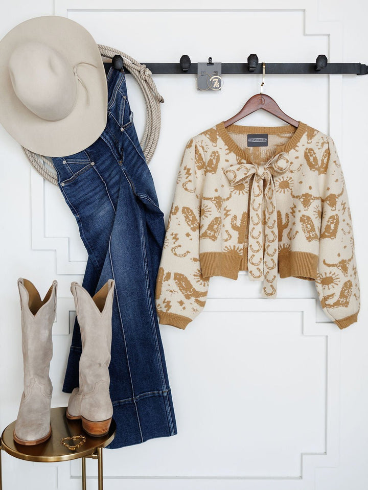 Coahoma Western Tie Front Sweater