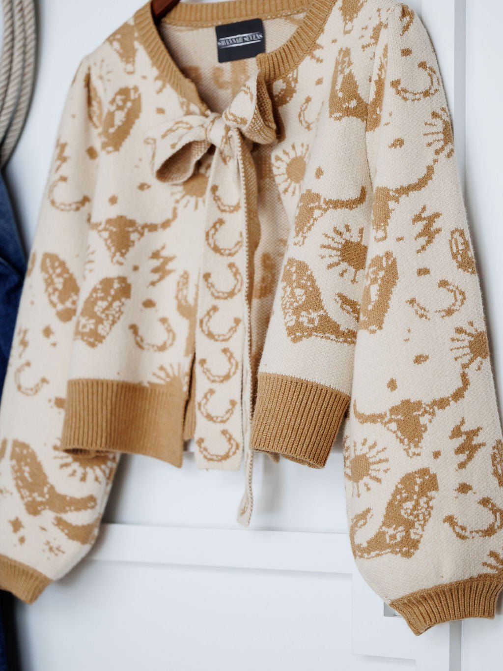 Coahoma Western Tie Front Sweater