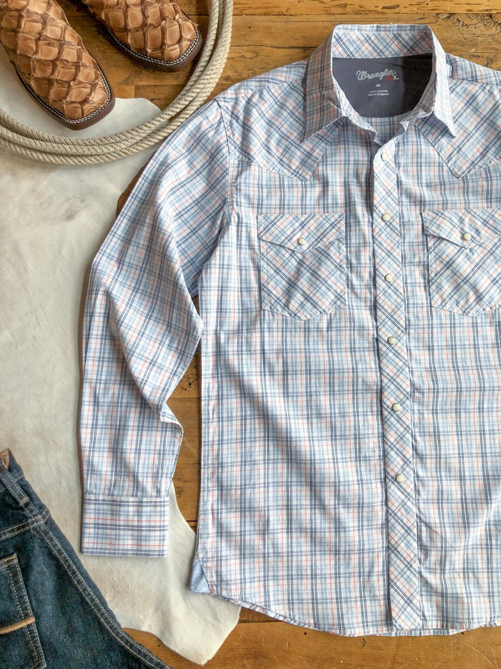 Colesburg Wrangler Men's Plaid Pearl Snap