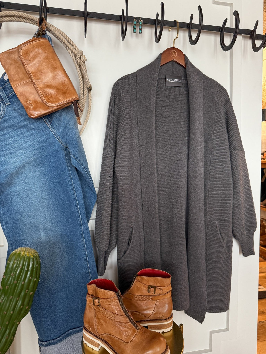 Columbia Charcoal Ribbed Cardigan